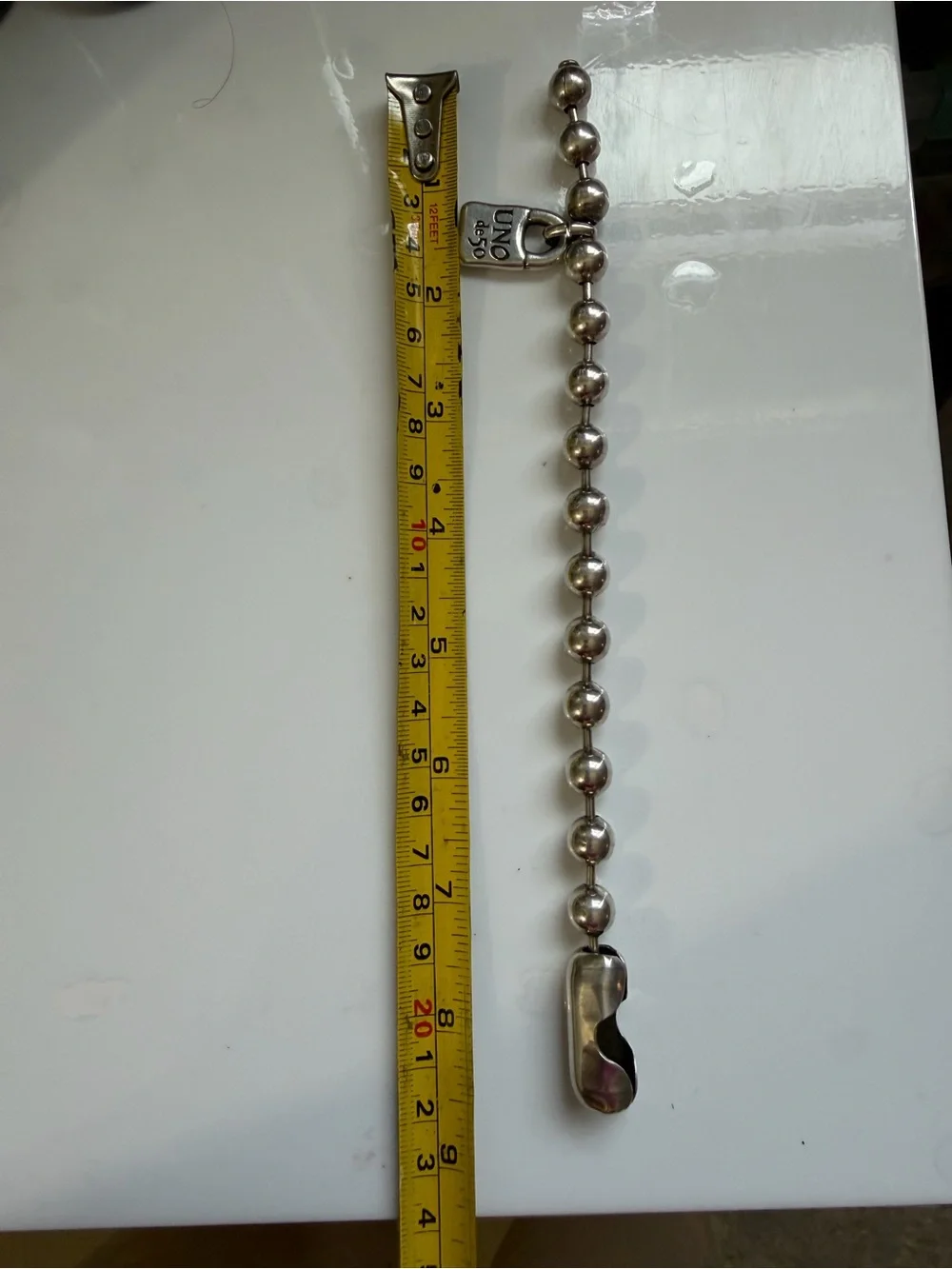 Authentic UNOde50 Silver Plated Ball Bead Bracelet with Signature Padlock Charm